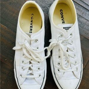 Converse Classic Platform White Lace-Up Sneakers